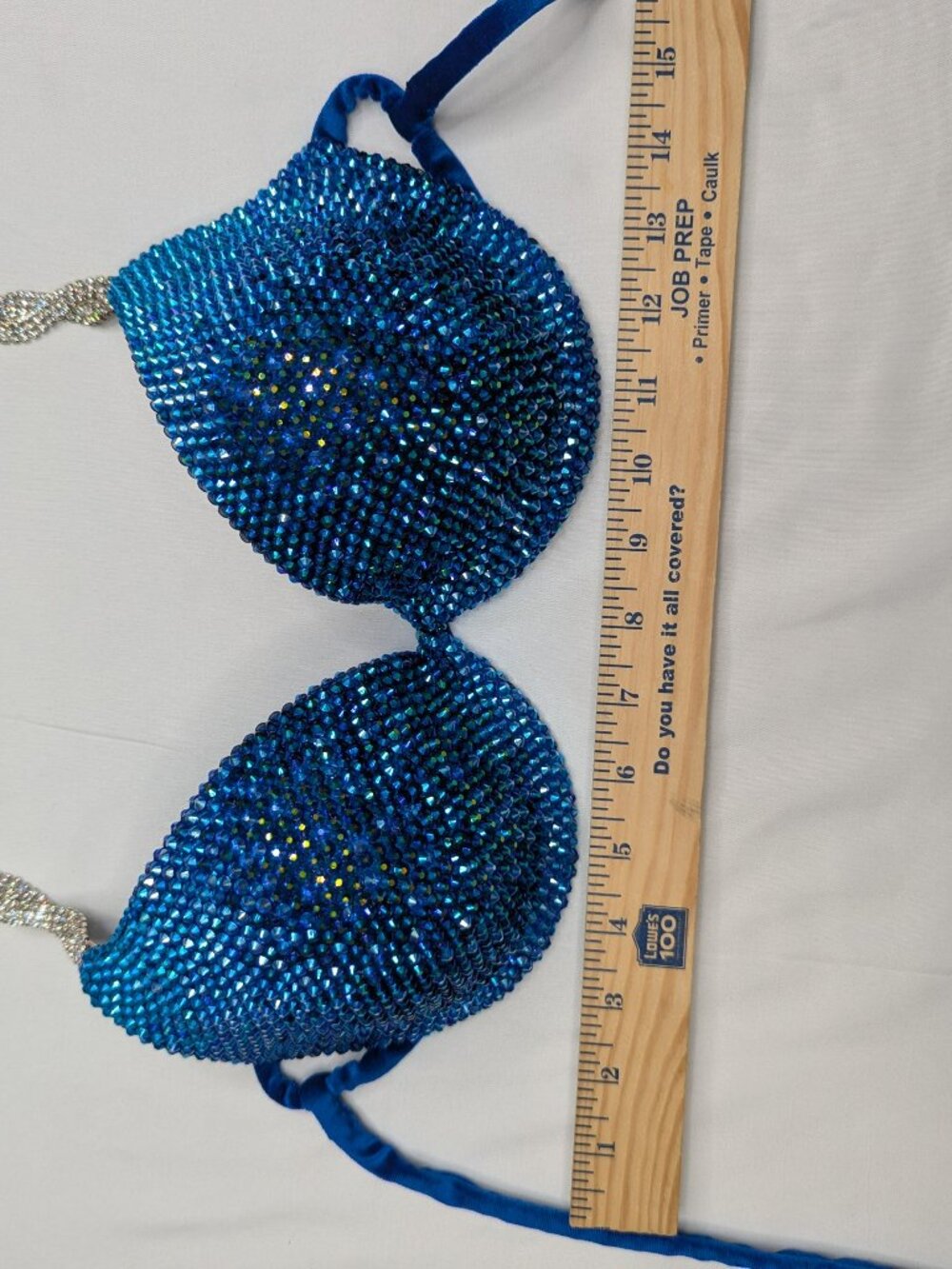 Royal Blue Rhinestone Competition Bikini Rave Bra Top - Picture 17 of 17